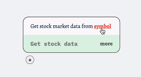 inputting into a block